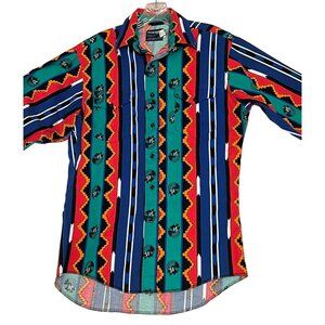 Vintage Wrangler Cowboy Cut Shirt Regular Fit X-Long Tails Size 15-33 Southwest